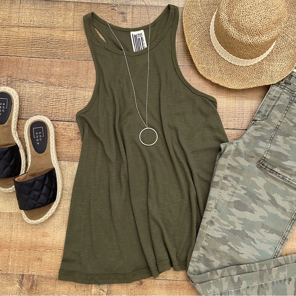 FREE PEOPLE Ribbed Swing Tank